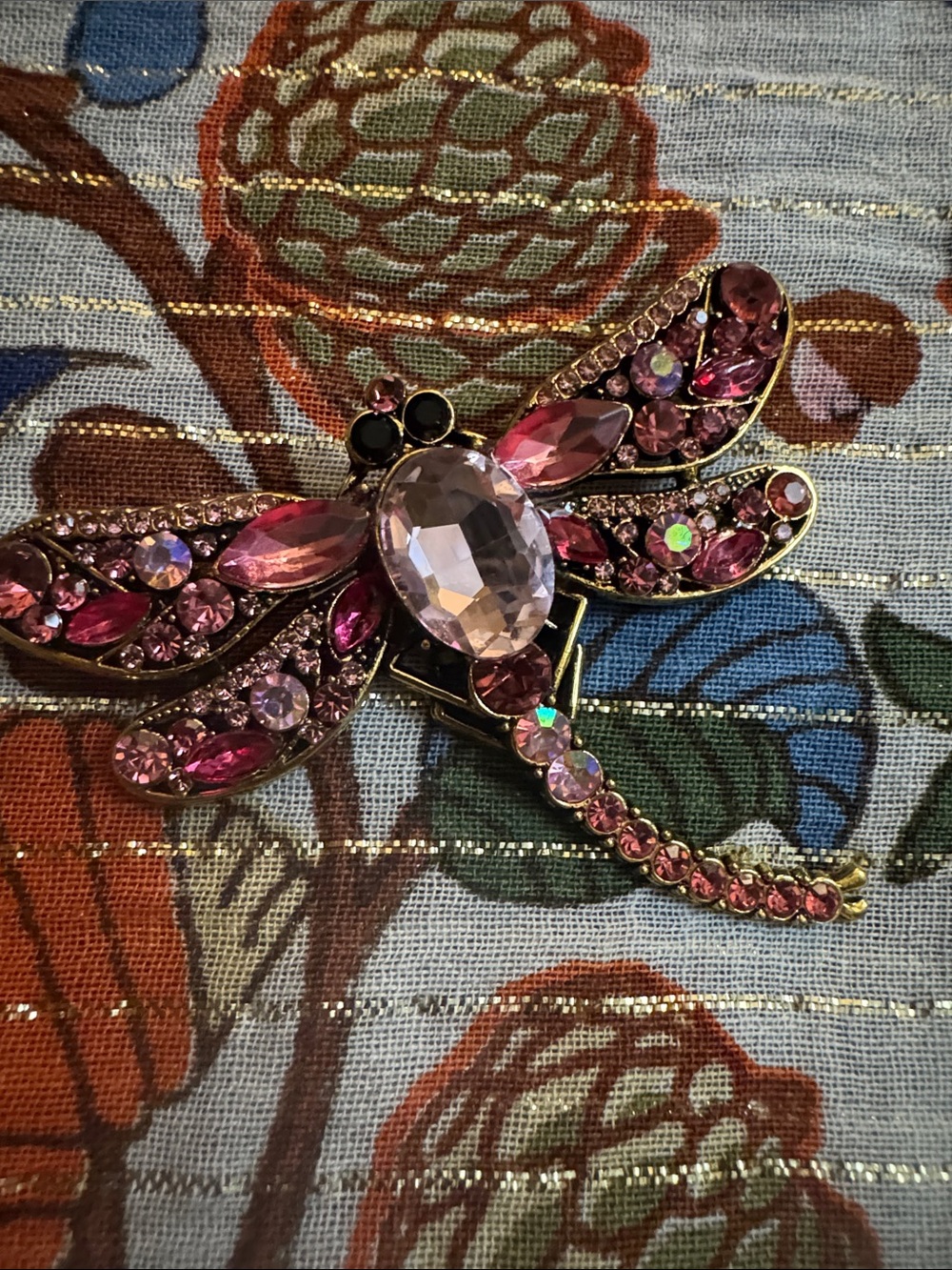 Aratta Silent Journey NWOT Pink Crystal Dragonfly Brooch - Women's Accessory